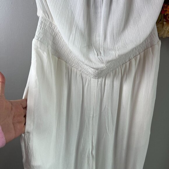 prAna Womens Fernie Wide Leg Coverup Jumpsuit MEDIUM in White - Picture 7 of 10